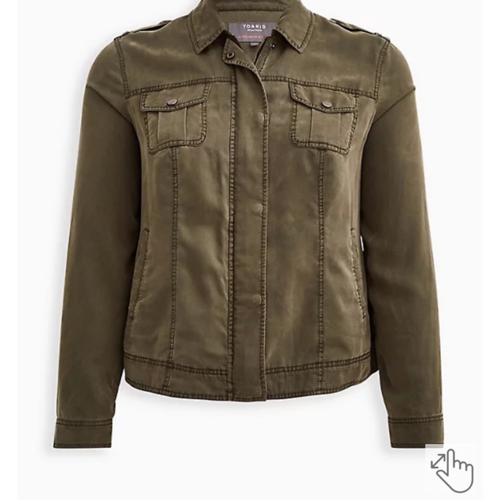 Torrid Size 3 Olive Tencel Bomber Jacket. NWT - Picture 4 of 4